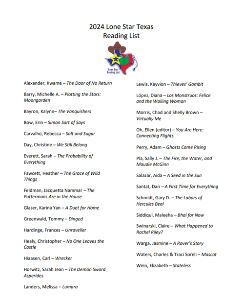 2024 Lone Star Reading List